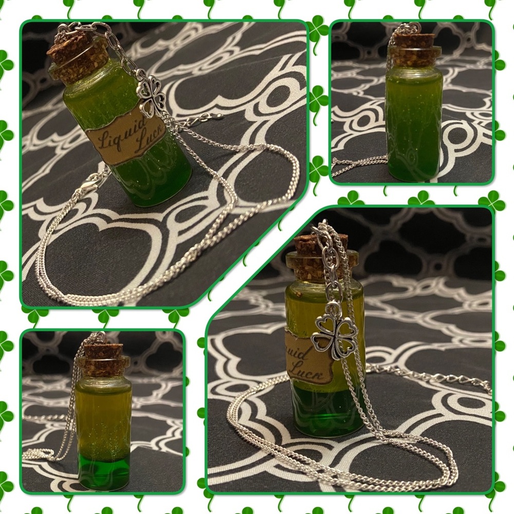 ❌️SOLD❌️Liquid Luck Bottle Charm Necklace